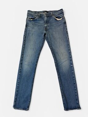 Levi’s mens 33x34 slim fit 511 made & crafted light denim blue jeans EUC